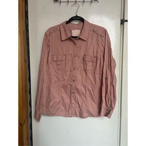 Sonoma Button Up Top Woman’s Size XL 100% Cotton